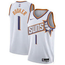 Nike Phoenix Suns #1 Devin Booker White 2023-24 Authentic Stitched NBA Jersey