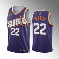 Nike Phoenix Suns #22 Deandre Ayton Purple 2024 Stitched NBA Jersey