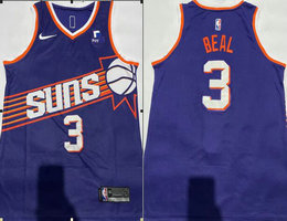 Nike Phoenix Suns #3 Bradley Beal Purple With Advertising Authentic Stitched NBA jersey