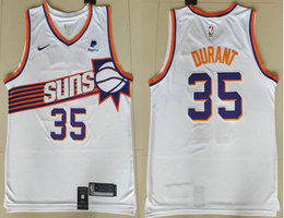 Nike Phoenix Suns #35 Kevin Durant White 2023-24 With Advertising Authentic Stitched NBA Jersey