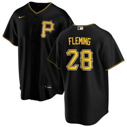 Nike Pittsburgh Pirates #28 Josh Fleming Black Game Authentic Stitched MLB Jersey