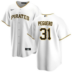 Nike Pittsburgh Pirates #31 Liover Peguero White Game Authentic Stitched MLB Jersey