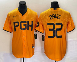 Nike Pittsburgh Pirates #32 Henry Davis Gold City Game Authentic stitched MLB jersey
