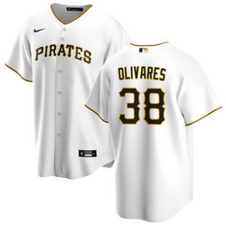 Nike Pittsburgh Pirates #38 Edward Olivares White Game Authentic Stitched MLB Jersey