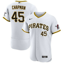 Nike Pittsburgh Pirates #45 Aroldis Chapman White Flex Base Stitched Jersey