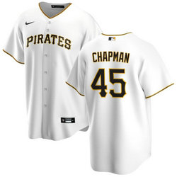 Nike Pittsburgh Pirates #45 Aroldis Chapman White Game Authentic Stitched MLB Jersey