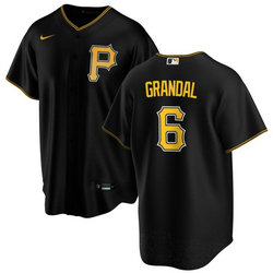 Nike Pittsburgh Pirates #6 Yasmani Grandal Black Game Authentic Stitched MLB Jersey