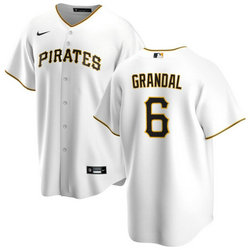 Nike Pittsburgh Pirates #6 Yasmani Grandal White Game Authentic Stitched MLB Jersey