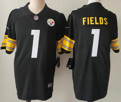 Nike Pittsburgh Steelers #1 Justin Fields Black Vapor Untouchable Authentic Stitched NFL Jersey