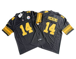 Nike Pittsburgh Steelers #14 George Pickens Black Rush 2024 F.U.S.E. Authentic Stitched NFL Jersey