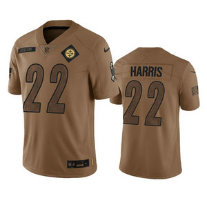 Nike Pittsburgh Steelers #22 Najee Harris 2023 Brown Salute To Service Authentic Stitched NFL Jersey