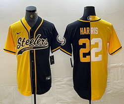 Nike Pittsburgh Steelers #22 Najee Harris Black Gold Joint Authentic Stitched baseball jersey