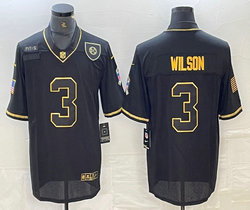 Nike Pittsburgh Steelers #3 Russell Wilson 2020 Black Salute to Service Authentic Stitched NFL Jerseys