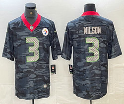 Nike Pittsburgh Steelers #3 Russell Wilson 2020 Camo Salute To Service Authentic Stitched NFL Jersey