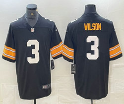 Nike Pittsburgh Steelers #3 Russell Wilson Black Big Number Vapor Untouchable Stitched Jersey