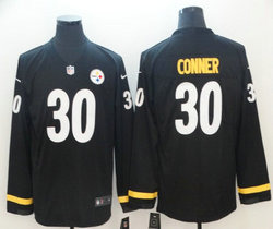 Nike Pittsburgh Steelers #30 James Conner Black Long sleeve Authentic stitched NFL jersey