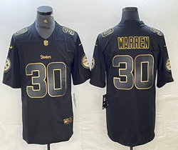 Nike Pittsburgh Steelers #30 Jaylen Warren Black Gold Authentic Stitched NFL jersey