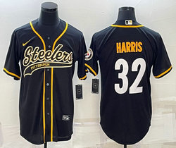 Nike Pittsburgh Steelers #32 Franco Harris Black Adults Authentic Stitched baseball Jersey