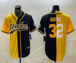 Nike Pittsburgh Steelers #32 Franco Harris Black Gold Joint Authentic Stitched baseball jersey