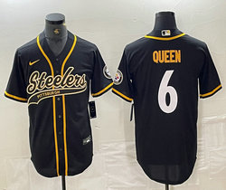Nike Pittsburgh Steelers #6 Patrick Queen Black Joint Authentic Stitched baseball jersey