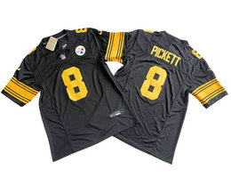 Nike Pittsburgh Steelers #8 Kenny Pickett Black Rush 2024 F.U.S.E. Authentic Stitched NFL Jersey