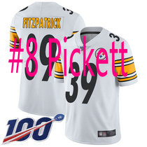Nike Pittsburgh Steelers #8 Kenny Pickett With 100th Season Patch White Vapor Untouchable stitched NFL jersey