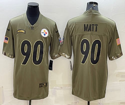 Nike Pittsburgh Steelers #90 T. J. Watt 2022 Salute To Service Authentic Stitched NFL jersey