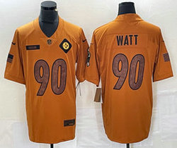 Nike Pittsburgh Steelers #90 T.J. Watt 2023 Brown Salute To Service Authentic Stitched NFL Jersey