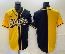 Nike Pittsburgh Steelers Blank Black Gold Joint Authentic Stitched baseball jersey
