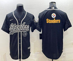 Nike Pittsburgh Steelers Blank Black Reflective team logo Authentic Stitched baseball jersey