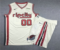 Nike Portland Trail Blazers #00 Carmelo Anthony Cream Game City Suit