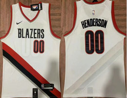 Nike Portland Trail Blazers #00 Scoot Henderson White Authentic Stitched NBA Jersey
