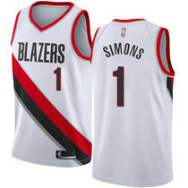 Nike Portland Trail Blazers #1 Anfernee Simons White Game Authentic Stitched NBA Jersey