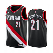 Nike Portland Trail Blazers #21 Hassan Whiteside Black Game Authentic Stitched NBA Jersey