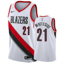 Nike Portland Trail Blazers #21 Hassan Whiteside White Game Authentic Stitched NBA Jersey