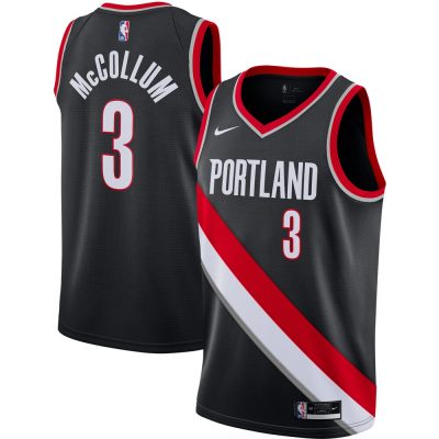 Nike Portland Trail Blazers #3 C.J. McCollum Black Authentic Stitched NBA Jersey