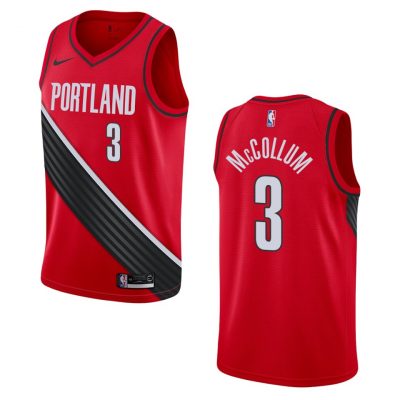 Nike Portland Trail Blazers #3 C.J. McCollum Red Authentic Stitched NBA Jersey