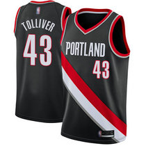 Nike Portland Trail Blazers #43 Anthony Tolliver Black Game Authentic Stitched NBA Jersey