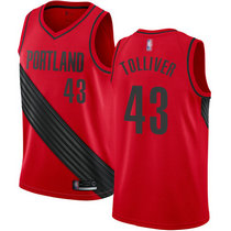 Nike Portland Trail Blazers #43 Anthony Tolliver Red Game Authentic Stitched NBA Jersey