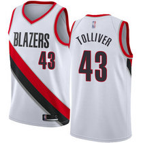 Nike Portland Trail Blazers #43 Anthony Tolliver White Game Authentic Stitched NBA Jersey