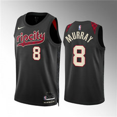 Nike Portland Trail Blazers #8 Kris Murray Black 2024 City Stitched NBA Jersey