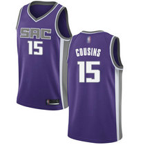 Nike Sacramento Kings #15 DeMarcus Cousins Purple Game Authentic Stitched NBA Jersey
