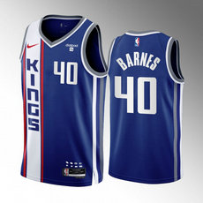 Nike Sacramento Kings #40 Harrison Barnes Blue 2024 City Stitched NBA Jersey