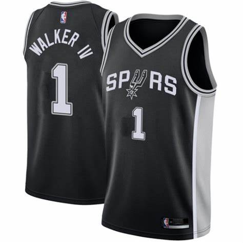 Nike San Antonio Spurs #1 Lonnie Walker IV Black Game Authentic Stitched NBA jersey