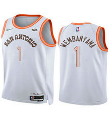 Nike San Antonio Spurs #1 Victor Wembanyama 2024 White City Stitched NBA Jersey