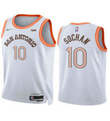 Nike San Antonio Spurs #10 Jeremy Sochan 2024 White City Stitched NBA Jersey
