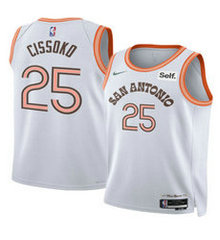 Nike San Antonio Spurs #25 Sidy Cissoko 2024 White City Stitched NBA Jersey