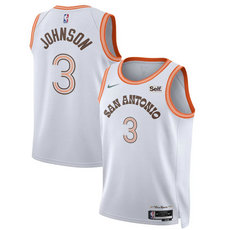Nike San Antonio Spurs #3 Keldon Johnson 2024 White City Stitched NBA Jersey