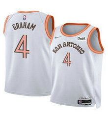 Nike San Antonio Spurs #4 Devonte' Graham 2024 White City Stitched NBA Jersey