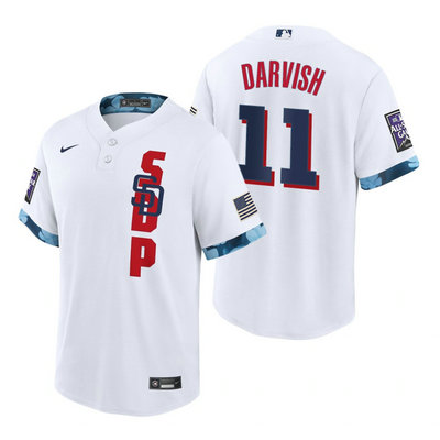 Nike San Diego Padres #11 Yu Darvish 2021 All star White Game Authentic Stitched MLB Jersey